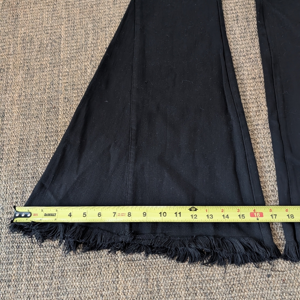 Show Me Your Mumu Berkeley Bells Long Wide Leg Jeans Flare High Rise Fray Sz XL - Picture 8 of 10